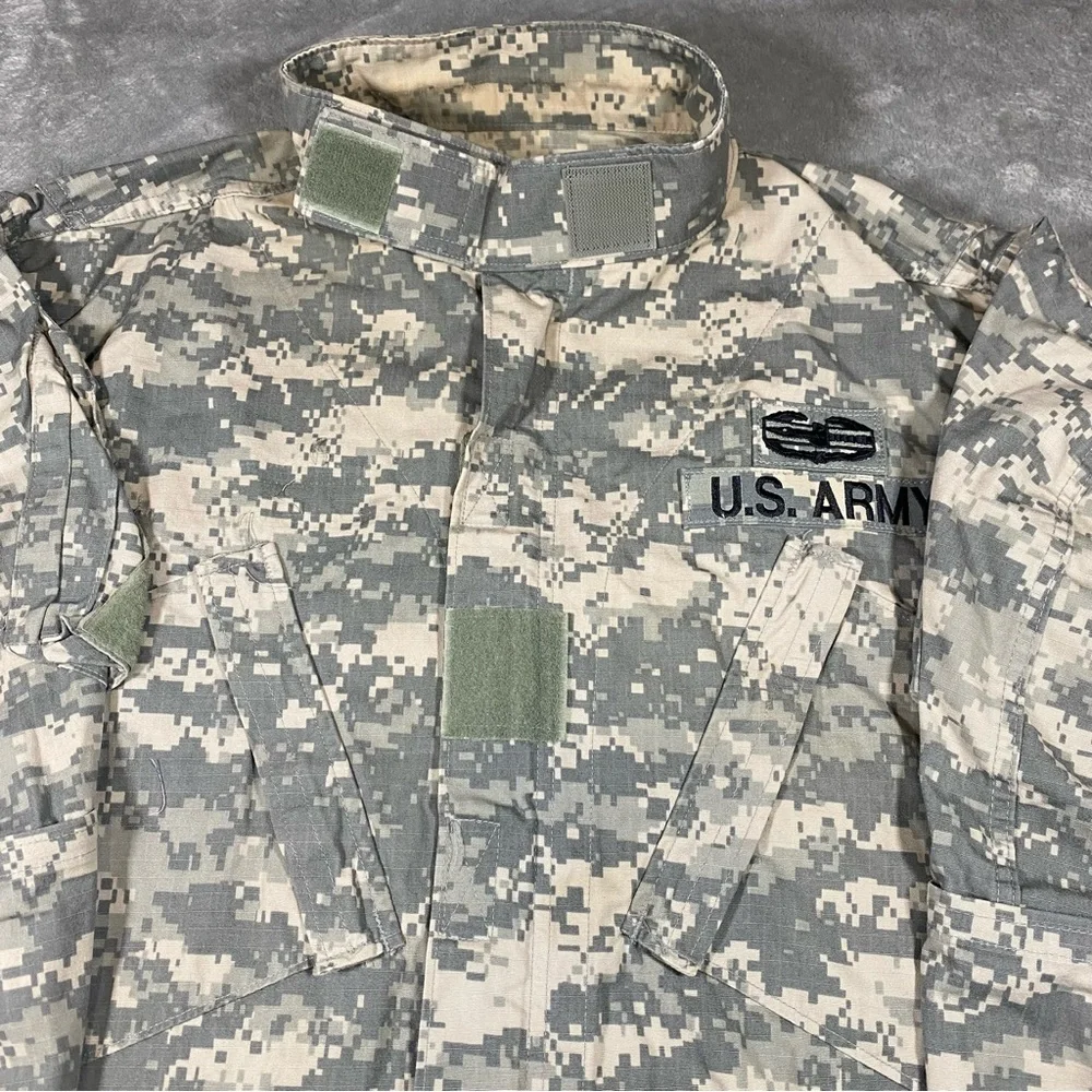 Camo Field Jacket Men’s Large Long US Army Digital Outdoors Military ACU Ripstop - Picture 5 of 13